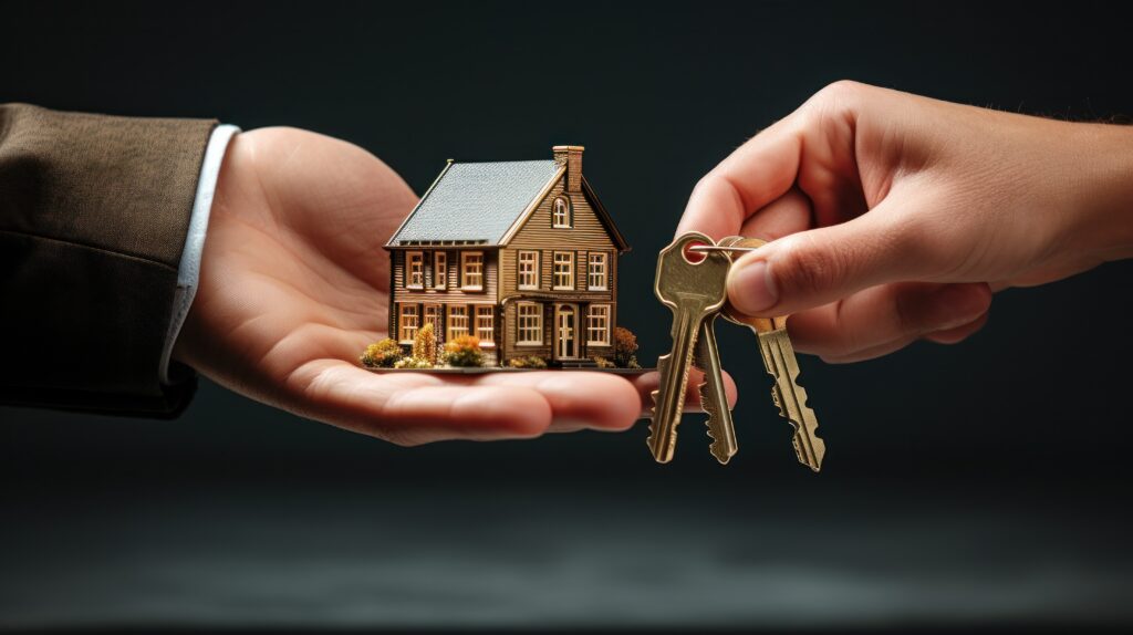 in hands the key to the house, apartment